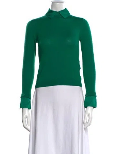 Pre-owned Alice And Olivia Wool Sweater In Green