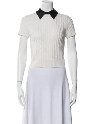 Pre-owned Alice And Olivia Wool Sweater In White
