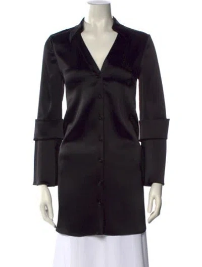 Pre-owned Alice And Olivia Wool Three-quarter Sleeve Tunic In Black