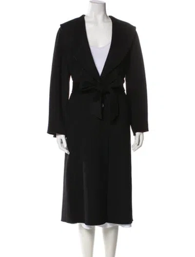 Pre-owned Alice And Olivia Wool Trench Coat In Black