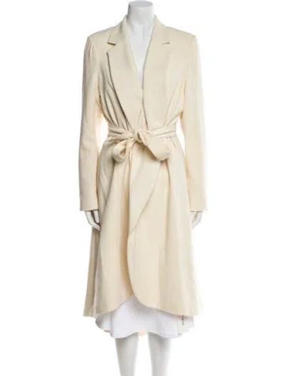 Pre-owned Alice And Olivia Wool Trench Coat In Neutral