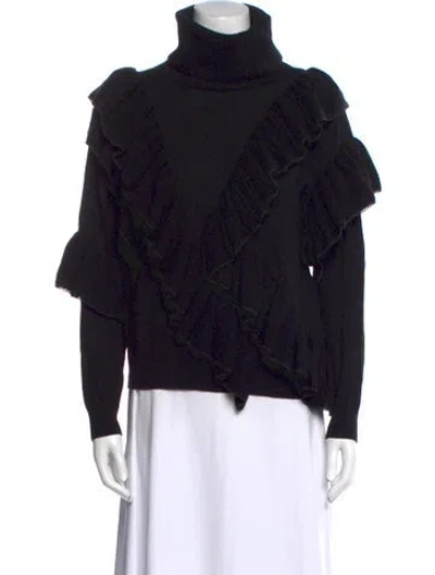 Pre-owned Alice And Olivia Wool Turtleneck Sweater In Black