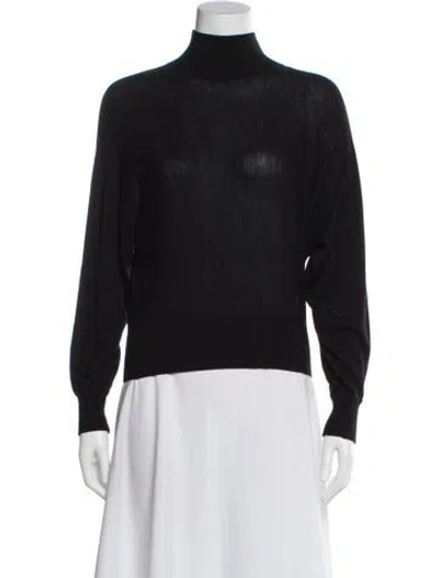 Pre-owned Alice And Olivia Wool Turtleneck Sweater In Black