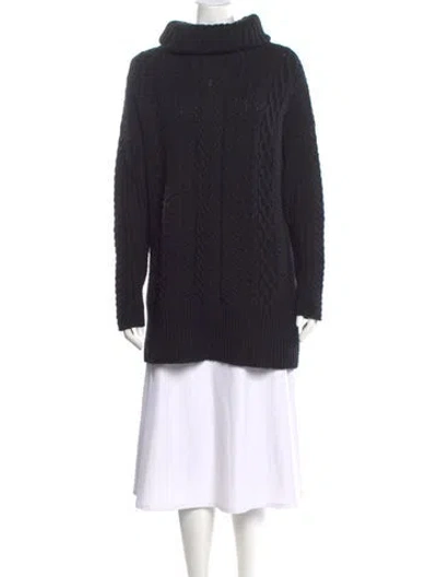 Pre-owned Alice And Olivia Wool Turtleneck Sweater In Black