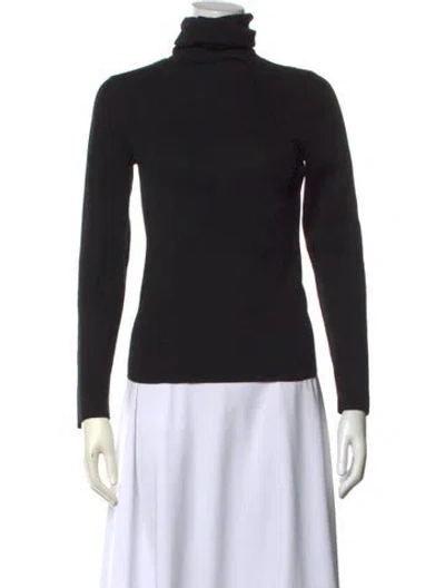Pre-owned Alice And Olivia Wool Turtleneck Sweater In Black