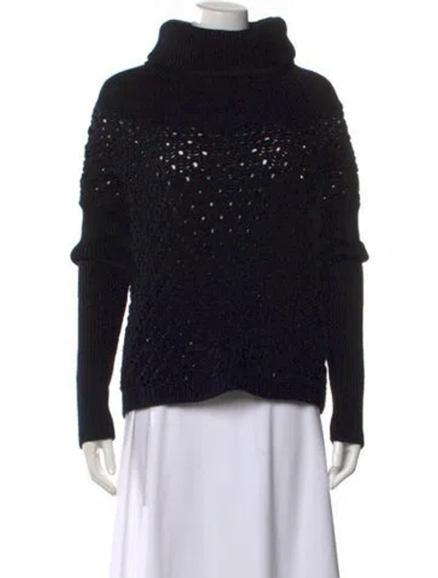 Pre-owned Alice And Olivia Wool Turtleneck Sweater In Black