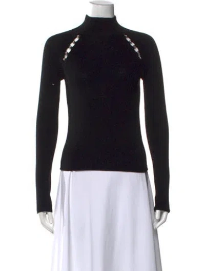 Pre-owned Alice And Olivia Wool Turtleneck Sweater In Black