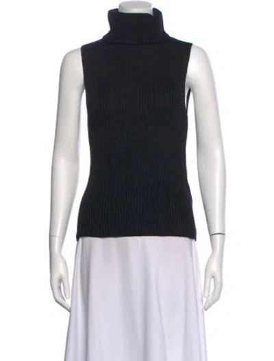 Pre-owned Alice And Olivia Wool Turtleneck Sweater In Black