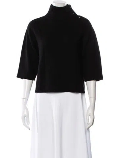 Pre-owned Alice And Olivia Wool Turtleneck Sweater In Black