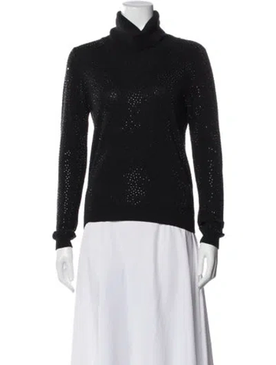 Pre-owned Alice And Olivia Wool Turtleneck Sweater In Black