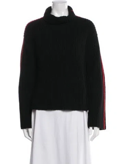 Pre-owned Alice And Olivia Wool Turtleneck Sweater In Black
