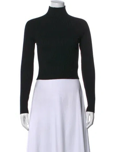 Pre-owned Alice And Olivia Wool Turtleneck Sweater In Black