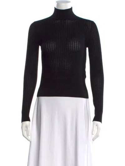 Pre-owned Alice And Olivia Wool Turtleneck Sweater In Black