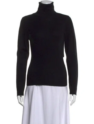 Pre-owned Alice And Olivia Wool Turtleneck Sweater In Black