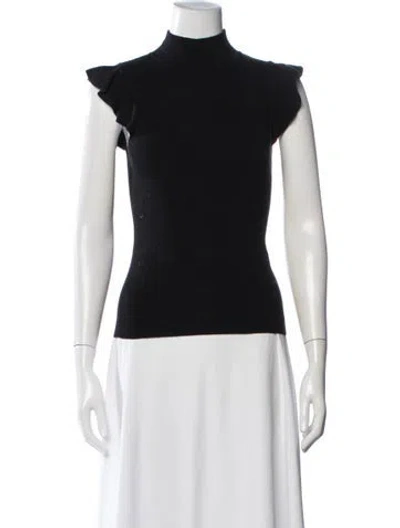 Pre-owned Alice And Olivia Wool Turtleneck Sweater In Black