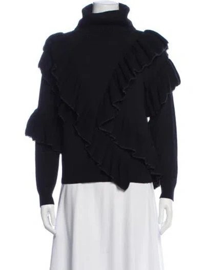 Pre-owned Alice And Olivia Wool Turtleneck Sweater In Blue