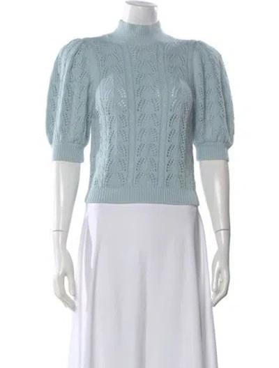 Pre-owned Alice And Olivia Wool Turtleneck Sweater In Blue