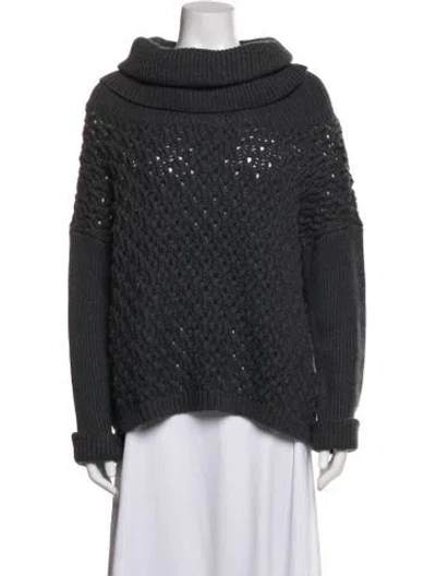 Pre-owned Alice And Olivia Wool Turtleneck Sweater In Blue