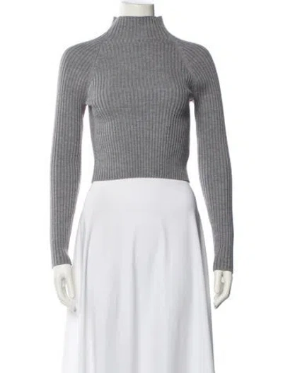 Pre-owned Alice And Olivia Wool Turtleneck Sweater In Gray
