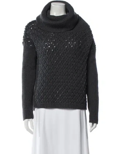 Pre-owned Alice And Olivia Wool Turtleneck Sweater In Gray