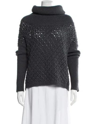 Pre-owned Alice And Olivia Wool Turtleneck Sweater In Gray