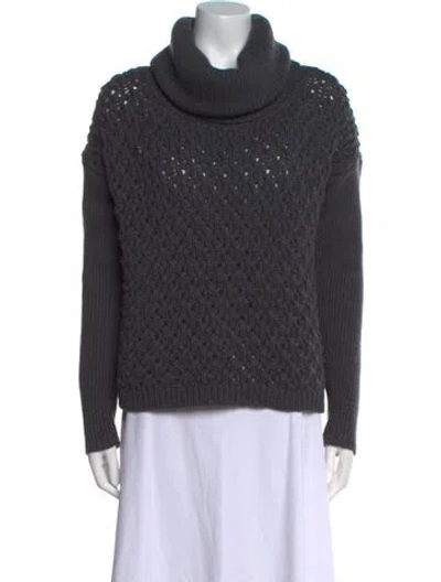 Pre-owned Alice And Olivia Wool Turtleneck Sweater In Gray