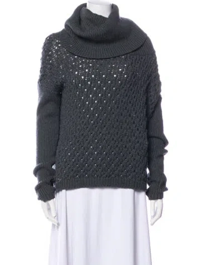 Pre-owned Alice And Olivia Wool Turtleneck Sweater In Gray