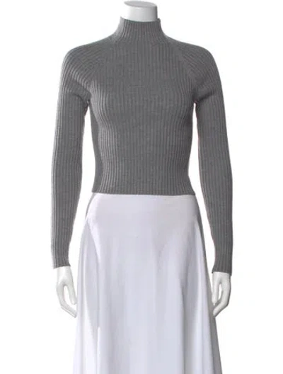 Pre-owned Alice And Olivia Wool Turtleneck Sweater In Gray