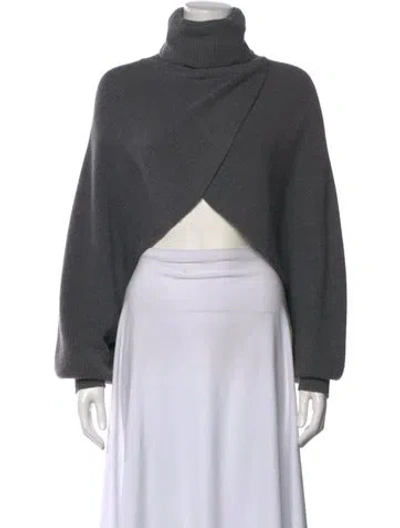Pre-owned Alice And Olivia Wool Turtleneck Sweater In Gray