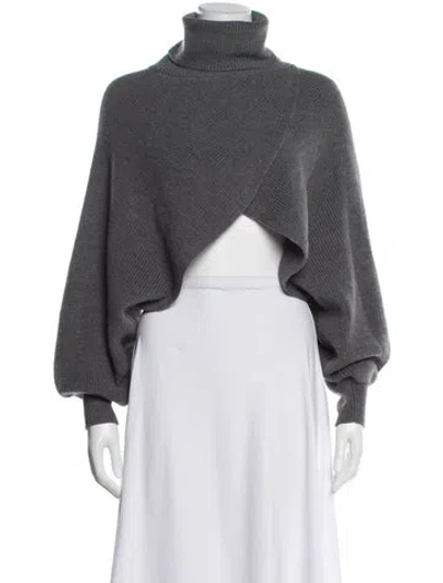 Pre-owned Alice And Olivia Wool Turtleneck Sweater In Gray