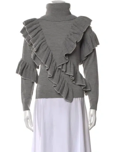 Pre-owned Alice And Olivia Wool Turtleneck Sweater In Gray