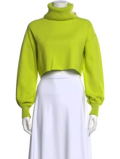 Pre-owned Alice And Olivia Wool Turtleneck Sweater In Green