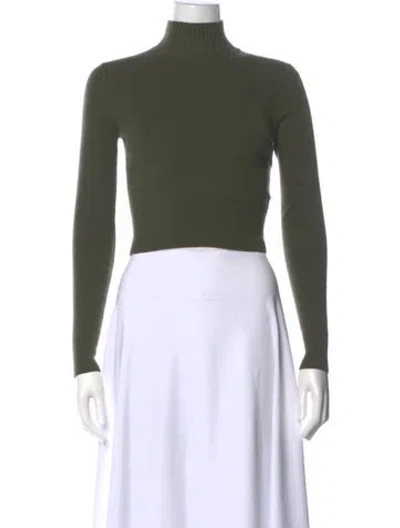 Pre-owned Alice And Olivia Wool Turtleneck Sweater In Green