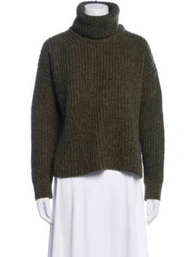 Pre-owned Alice And Olivia Wool Turtleneck Sweater In Green