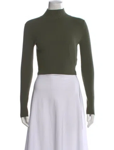 Pre-owned Alice And Olivia Wool Turtleneck Sweater In Green