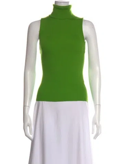 Pre-owned Alice And Olivia Wool Turtleneck Sweater In Green