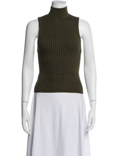 Pre-owned Alice And Olivia Wool Turtleneck Sweater In Green