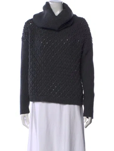 Pre-owned Alice And Olivia Wool Turtleneck Sweater In Grey