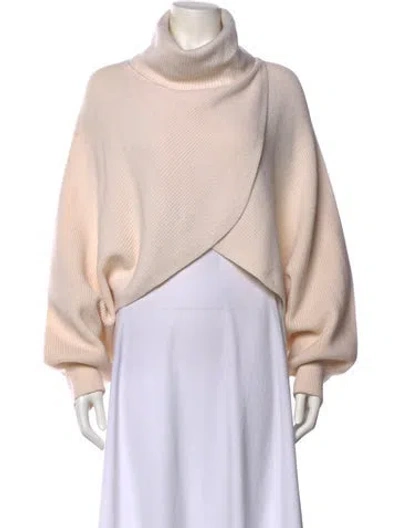 Pre-owned Alice And Olivia Wool Turtleneck Sweater In Neutral