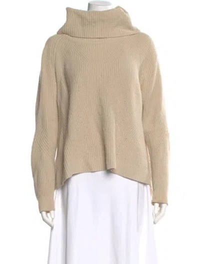 Pre-owned Alice And Olivia Wool Turtleneck Sweater In Neutral