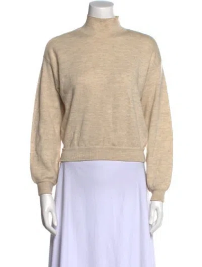 Pre-owned Alice And Olivia Wool Turtleneck Sweater In Neutral