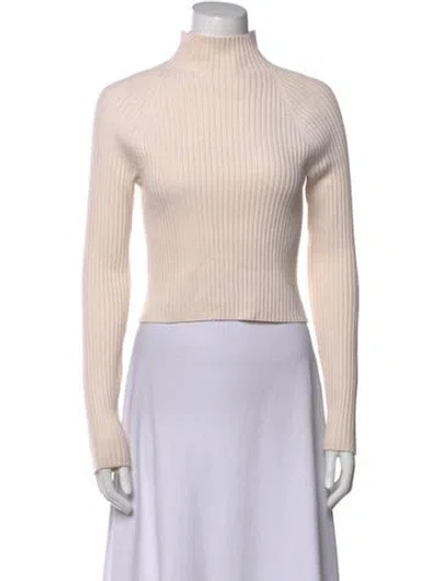 Pre-owned Alice And Olivia Wool Turtleneck Sweater In Neutral