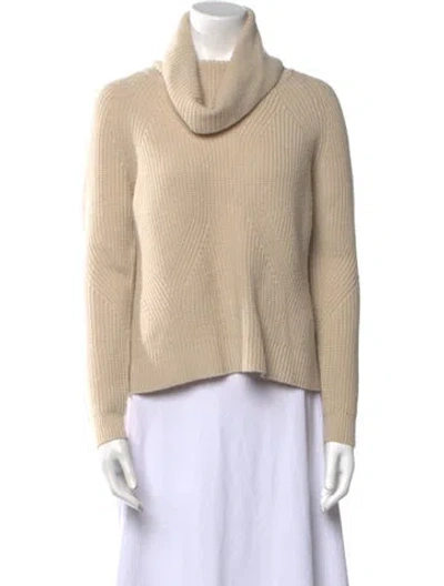Pre-owned Alice And Olivia Wool Turtleneck Sweater In Neutral