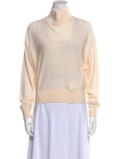 Pre-owned Alice And Olivia Wool Turtleneck Sweater In Neutral