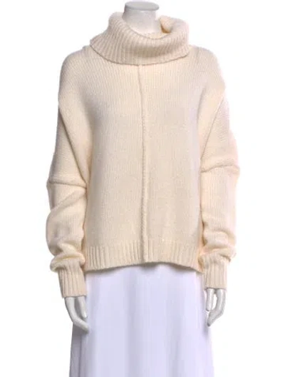 Pre-owned Alice And Olivia Wool Turtleneck Sweater In Neutral
