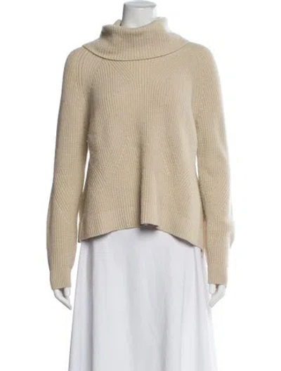 Pre-owned Alice And Olivia Wool Turtleneck Sweater In Neutral