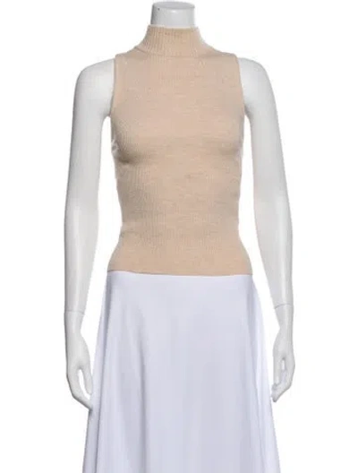 Pre-owned Alice And Olivia Wool Turtleneck Sweater In Neutral