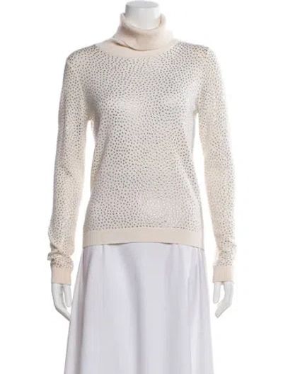 Pre-owned Alice And Olivia Wool Turtleneck Sweater In Neutral
