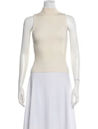 Pre-owned Alice And Olivia Wool Turtleneck Sweater In Neutral