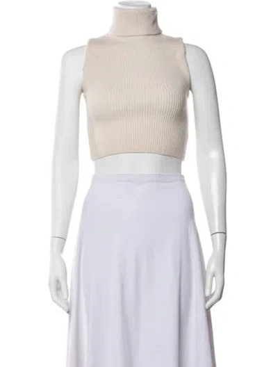 Pre-owned Alice And Olivia Wool Turtleneck Sweater In Neutrals